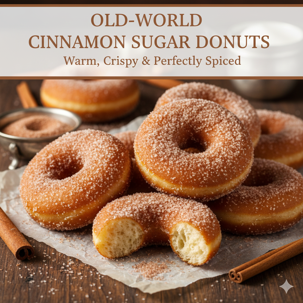 Old-World Cinnamon Sugar Donuts: Warm, Crispy & Perfectly Spiced