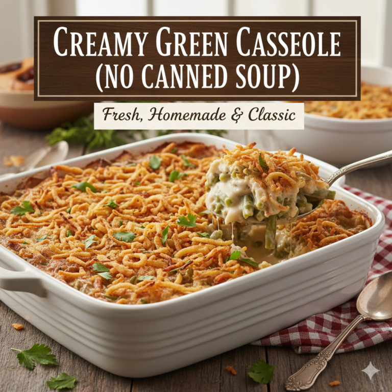 Creamy Green Bean Casserole (No Canned Soup): Fresh, Homemade & Classic