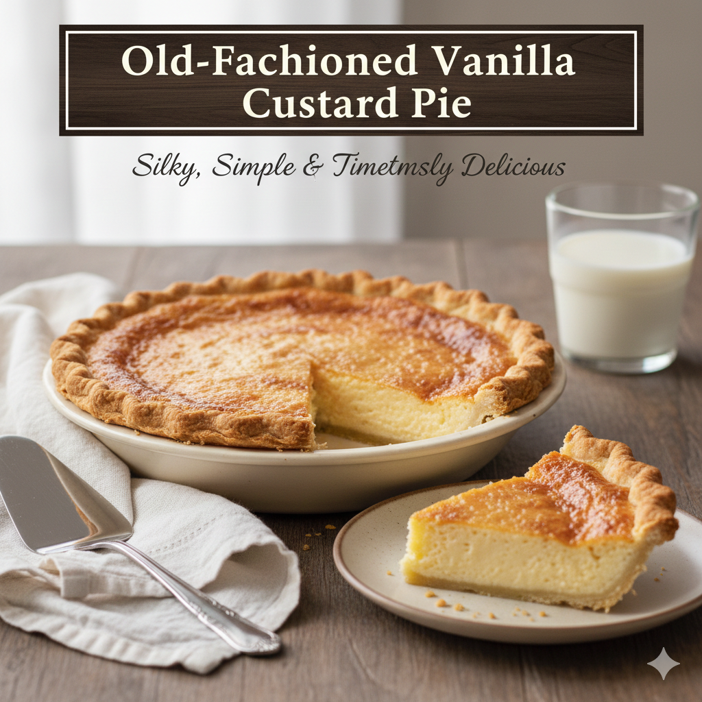 Old-Fashioned Vanilla Custard Pie: Silky, Simple & Timelessly Delicious