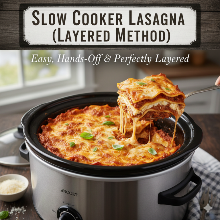 Slow Cooker Lasagna (Layered Method): Easy, Hands-Off & Perfectly Layered