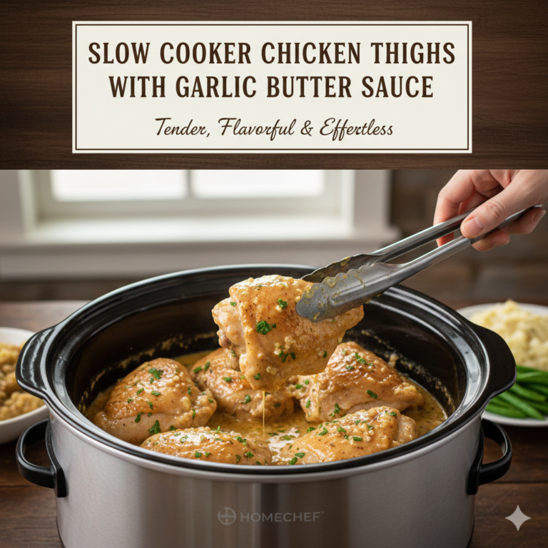 Slow Cooker Chicken Thighs with Garlic Butter Sauce: Tender, Flavorful & Effortless
