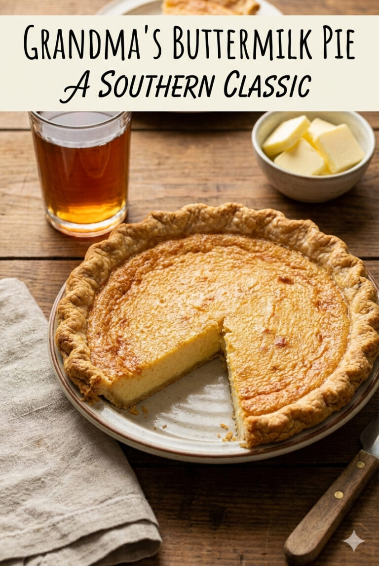 Grandma’s Buttermilk Pie with Real Butter Flaky Crust: A Southern Classic