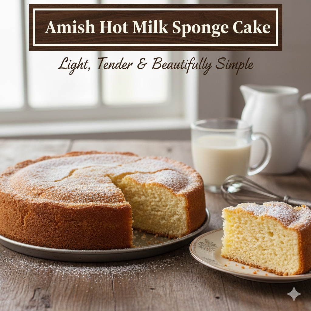 Amish Hot Milk Sponge Cake: Light, Tender & Beautifully Simple