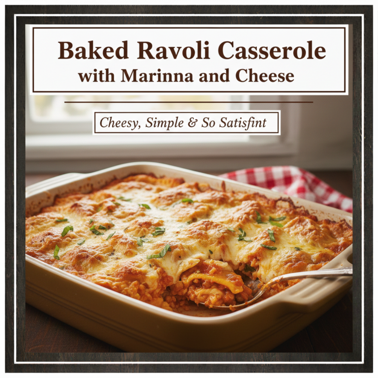 Baked Ravioli Casserole with Marinara and Cheese