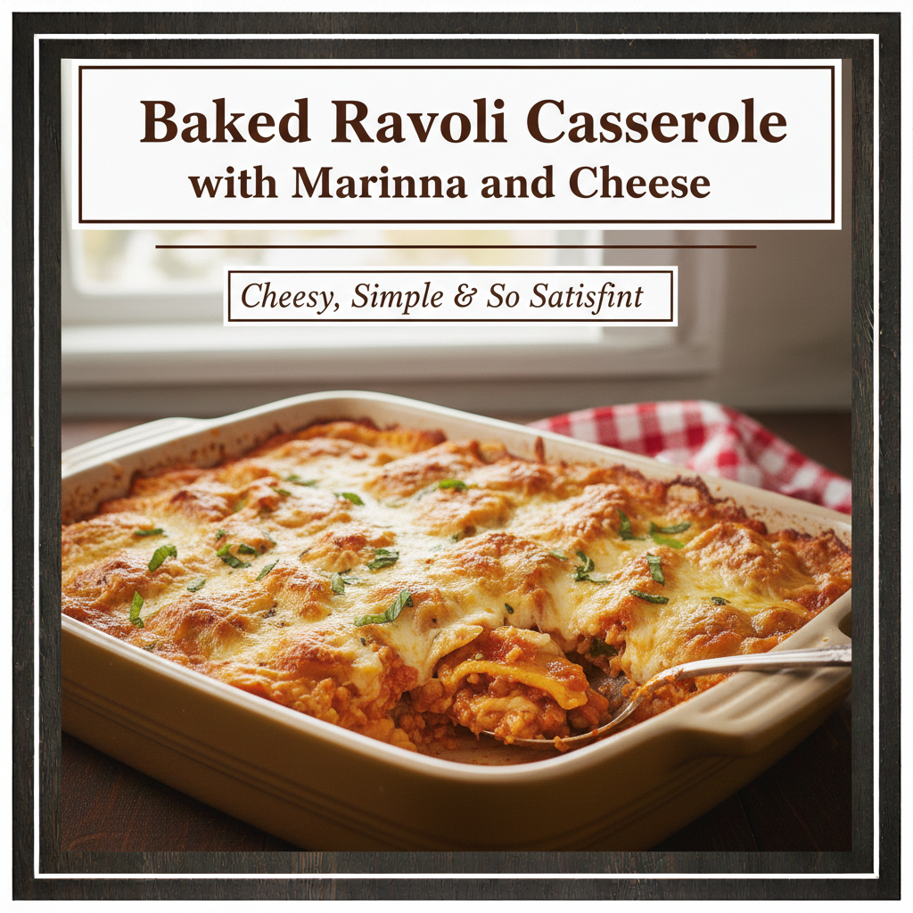 Baked Ravioli Casserole with Marinara and Cheese