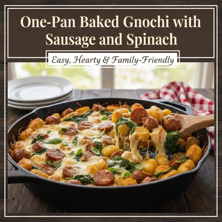 One-Pan Baked Gnocchi with Sausage and Spinach