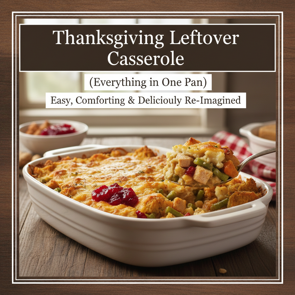 Thanksgiving Leftover Casserole (Everything in One Pan)