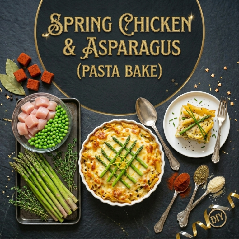Spring Chicken and Asparagus Pasta Bake